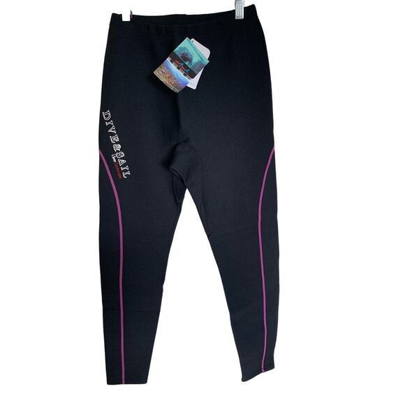 Dive and Sail wetsuit pants 1.5 mm .  black and pink tags, size large, - Picture 1 of 7